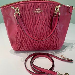 NWOT Genuine Coach Pink Leather Handbag w/shoulder strap